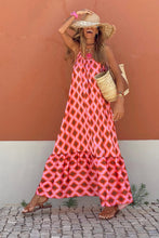 Load image into Gallery viewer, Red Geometric Print Maxi Dress
