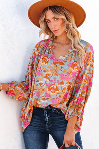 Floral Print Loose Fit Blouse