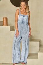 Load image into Gallery viewer, Light Wash Wide Leg Denim Overall
