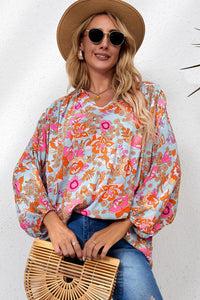 Floral Print Loose Fit Blouse