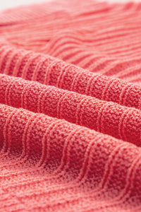 Salmon Loose Knit Tee with Slits