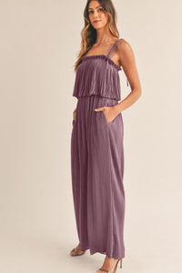 Pleated Wide Leg Jumpsuit