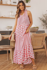 Pink Print Maxi Dress