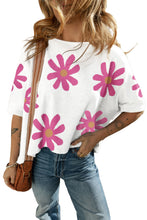Load image into Gallery viewer, White Daisy Flower Printed Casual T Shirt
