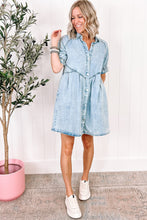 Load image into Gallery viewer, Mineral Wash Ruffled Denim Dress
