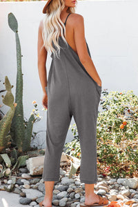 Gray Textured Jumpsuit