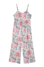Load image into Gallery viewer, White Floral Spaghetti Straps Wide Leg Jumpsuit

