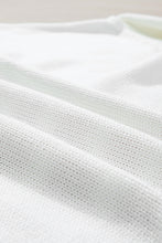 Load image into Gallery viewer, White American Flag Cable Knit Drop Shoulder Sweater
