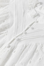 Load image into Gallery viewer, White Flower Embroidered Hollow-out Puff Sleeve Blouse
