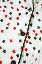 Load image into Gallery viewer, White Contrast Pipping Star Long Sleeve and Pants Pajamas Set
