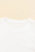 Load image into Gallery viewer, White Dotty Mesh Ruffle Sleeve Ribbed Knit Top
