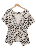 Load image into Gallery viewer, Leopard Batwing Sleeve Twist Back Top
