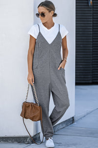 Gray Textured Jumpsuit