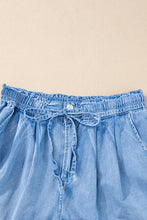 Load image into Gallery viewer, Beau Blue Casual Chambray Drawstring Shorts
