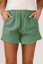 Load image into Gallery viewer, Green High Waist Pocketed Ruffle Shorts
