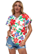 Load image into Gallery viewer, Flower Print V Neck Top
