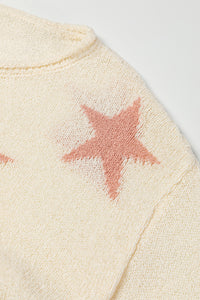 Raw Hem Star Sweater