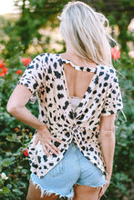 Load image into Gallery viewer, Leopard Batwing Sleeve Twist Back Top
