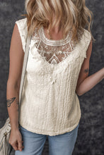 Load image into Gallery viewer, Apricot Guipure Lace Crochet Keyhole Back Tank Top
