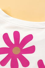 Load image into Gallery viewer, White Daisy Flower Printed Casual T Shirt
