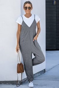 Gray Textured Jumpsuit