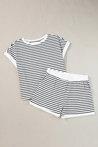 Stripe Tee and Shorts Set