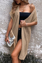 Load image into Gallery viewer, Camel Batwing Sleeve Pointelle Knit Open Front Cardigan
