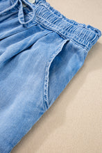 Load image into Gallery viewer, Beau Blue Casual Chambray Drawstring Shorts
