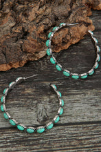 Load image into Gallery viewer, Gemstone Hoop Earrings
