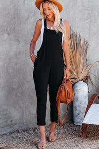 Black Cropped Jumpsuit