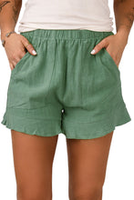 Load image into Gallery viewer, Green High Waist Pocketed Ruffle Shorts
