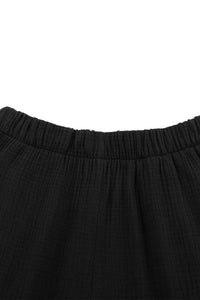 Black Ruffled Bell Bottom Pants