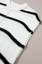 Load image into Gallery viewer, White Striped Batwing Sleeve Sweater Tee
