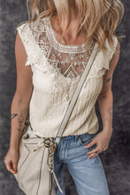 Load image into Gallery viewer, Apricot Guipure Lace Crochet Keyhole Back Tank Top
