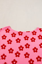Load image into Gallery viewer, Rose Floral Print Crop Tee and Shorts Lounge Set
