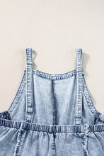 Load image into Gallery viewer, Light Wash Wide Leg Denim Overall
