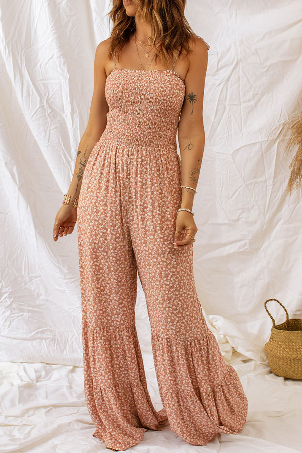 Sand Dune Wide Leg Floral Jumpsuit