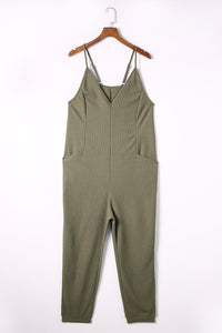 Green Textured Jumpsuit