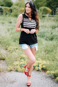 American Flag Print Tank Top