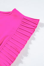 Load image into Gallery viewer, Bright Pink Solid Color Pleated Layered Flutter Mini Dress
