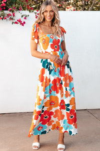 Orange Floral Maxi Dress