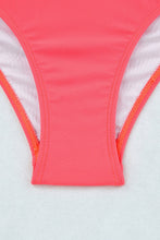 Load image into Gallery viewer, Pink Scalloped Criss Cross High Waist Bikini
