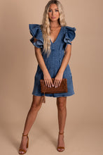 Load image into Gallery viewer, Denim Ruffle Sleeve Romper
