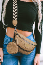 Load image into Gallery viewer, Camel Colorblock Strap Chain Shoulder Bag With Coin Purse

