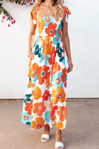 Orange Floral Maxi Dress