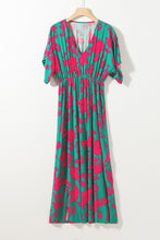 Load image into Gallery viewer, Green and Pink Floral Maxi Dress
