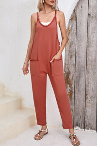 Harem Pants Sleeveless V Neck Jumpsuit