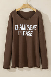 Desert Palm Champagne Please Graphic Sweater