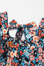 Load image into Gallery viewer, Sky Blue Floral Knotted Back Square Neck Maxi Dress
