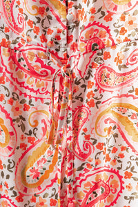 Orange Paisley Print  Maxi Dress